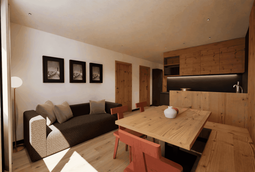 Salon lub część dzienna apartamentu.