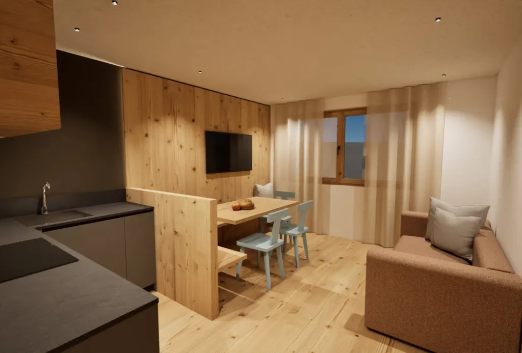 Salon lub część dzienna apartamentu.